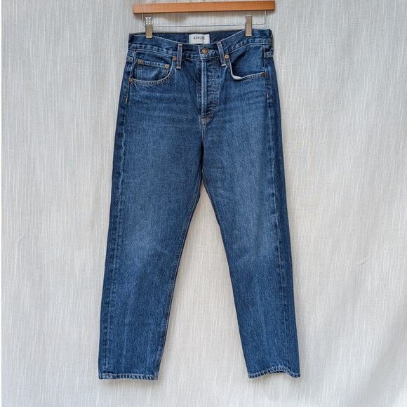 Agolde Parker High-rise Denim Straight Cropped Leg Jeans in Indigo, size 24 - Picture 1 of 9